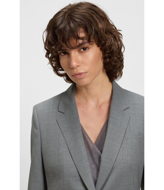 BOSS Slim-fit blazer in melange virgin wool