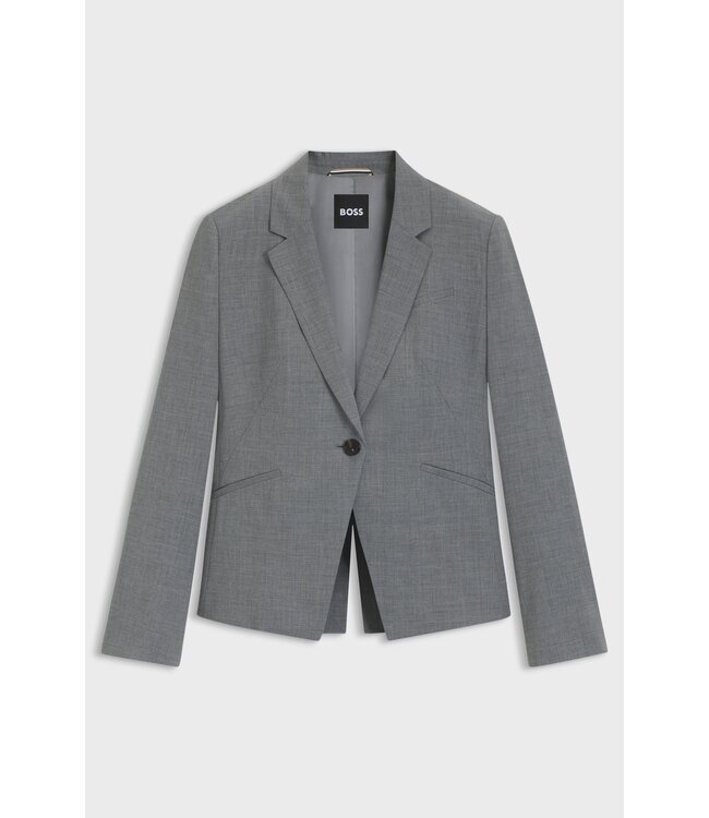BOSS Slim-fit blazer in melange virgin wool
