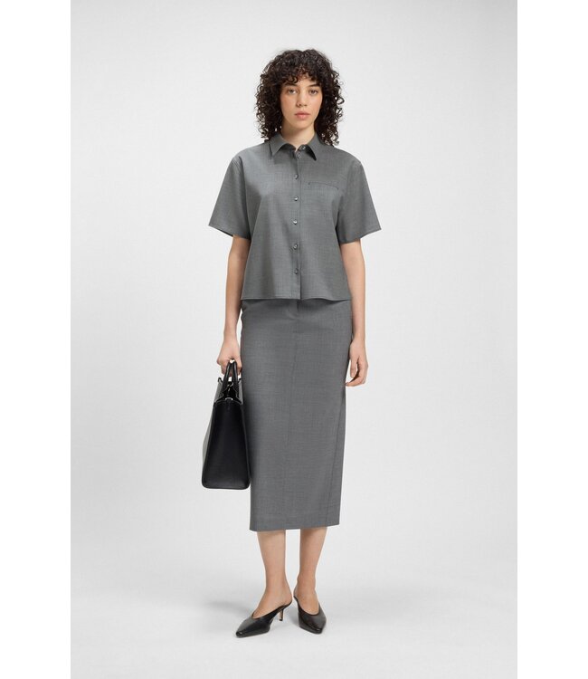 BOSS Pencil skirt in melange virgin wool