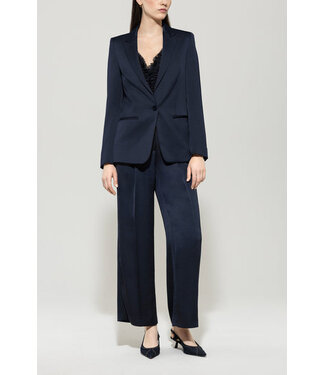 LUISA CERANO One-button silky blazer