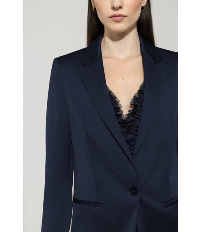 LUISA CERANO One-button silky blazer