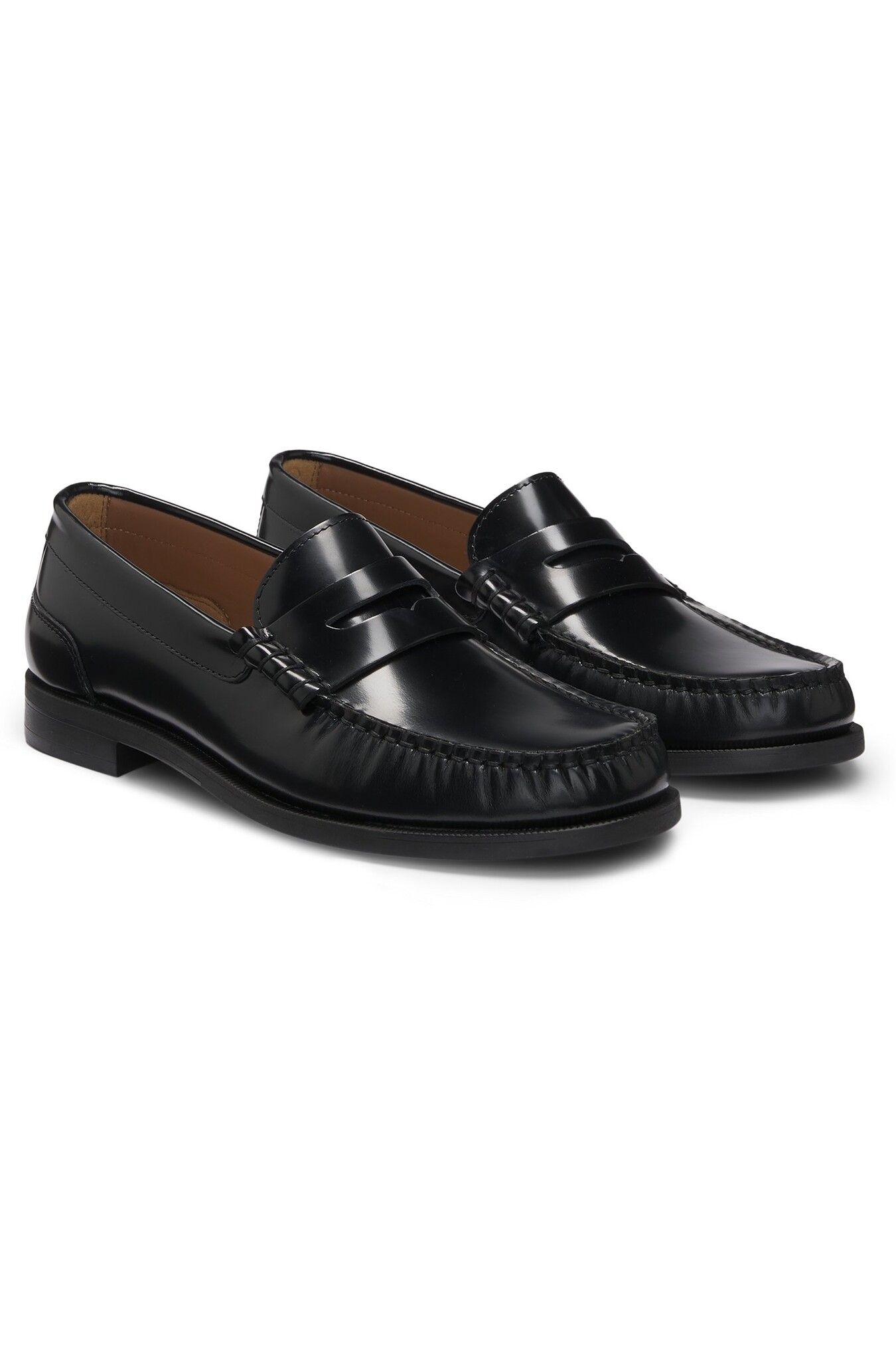 Penny-trim loafers in brush-off leather