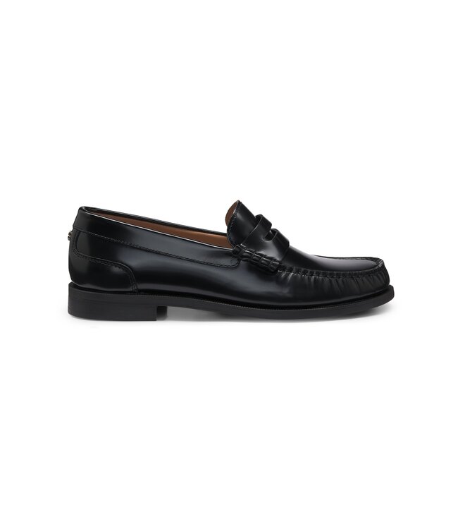 BOSS Penny-trim loafers in brush-off leather