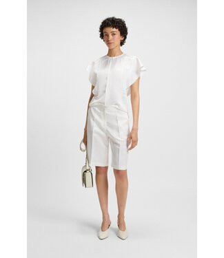 BOSS Frill-sleeve blouse with crochet-style trims