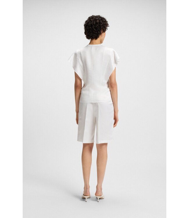 BOSS Frill-sleeve blouse with crochet-style trims