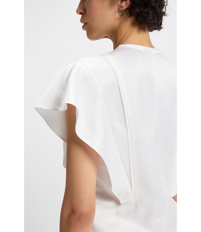 BOSS Frill-sleeve blouse with crochet-style trims