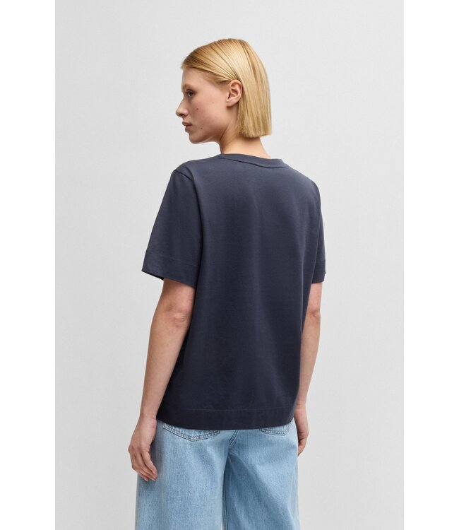 BOSS Mercerized-cotton T-shirt with Double B monogram