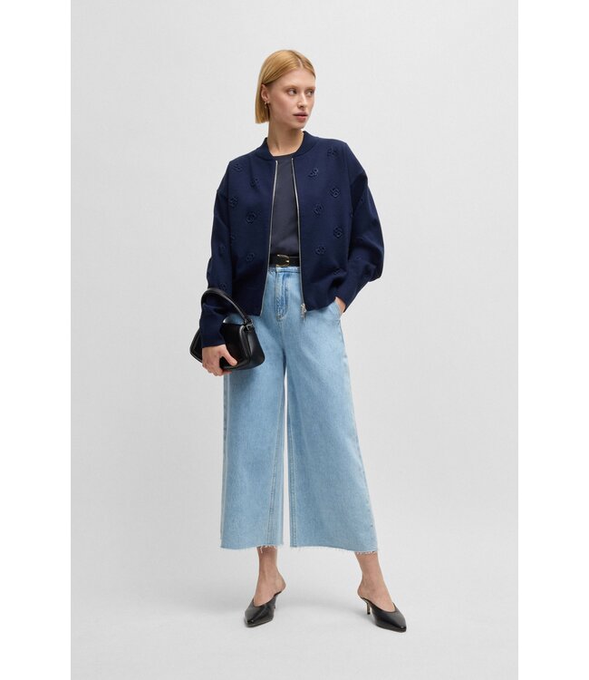 BOSS T-shirt en coton mercerisé avec monogramme Double B