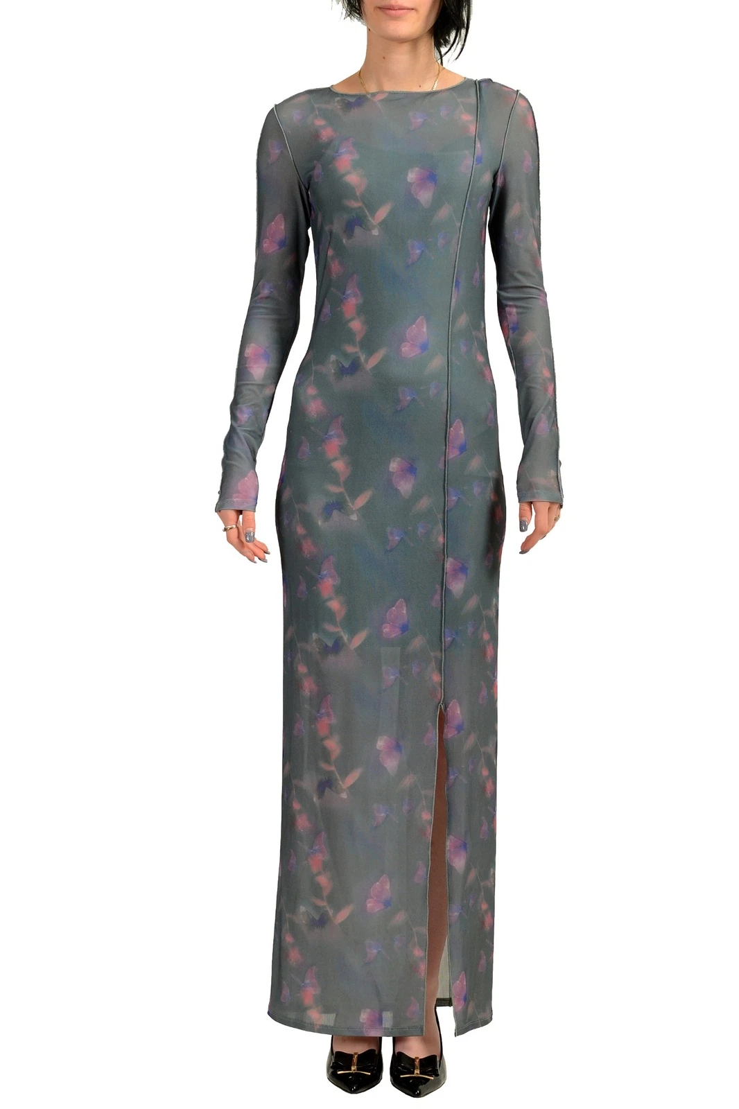 "Narille" Long Sleeve Stretch Bodycon Long Dress
