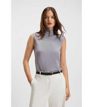 BOSS High-neck top in merino wool