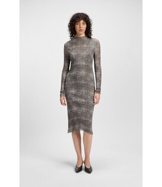 BOSS Plissé-tulle dress with modal lining