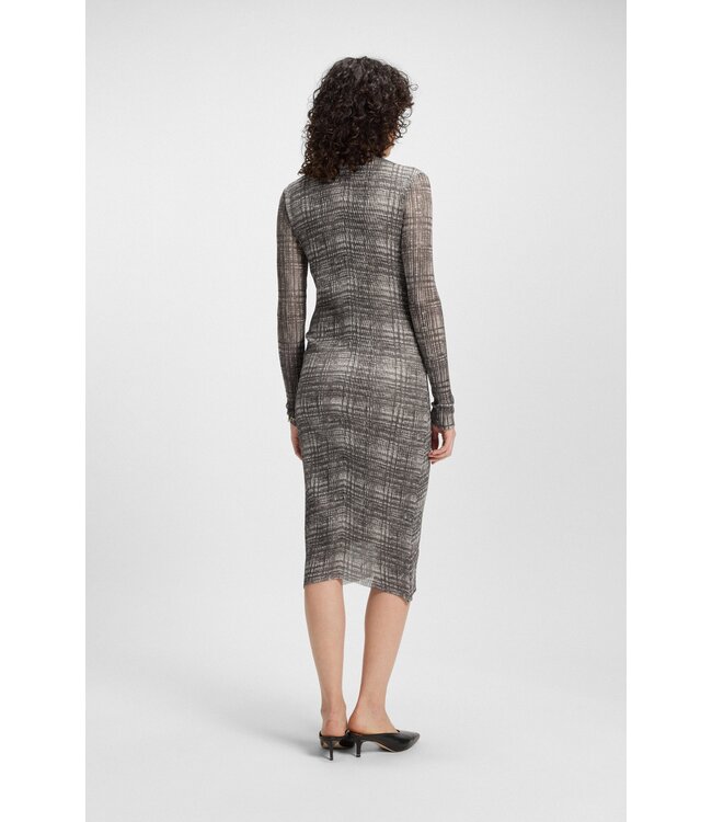 BOSS Plissé-tulle dress with modal lining