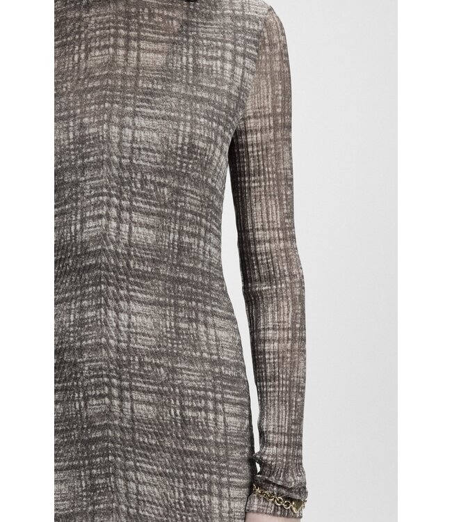 BOSS Plissé-tulle dress with modal lining