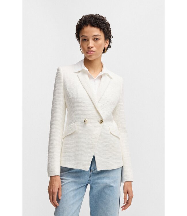 BOSS Blazer slim en tweed
