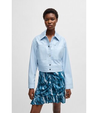 BOSS Veste en simili cuir verni avec boutons-pression