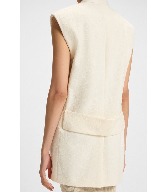 BOSS Blazer sans manches à la coupe décontractée en bouclé italien mélangé coton