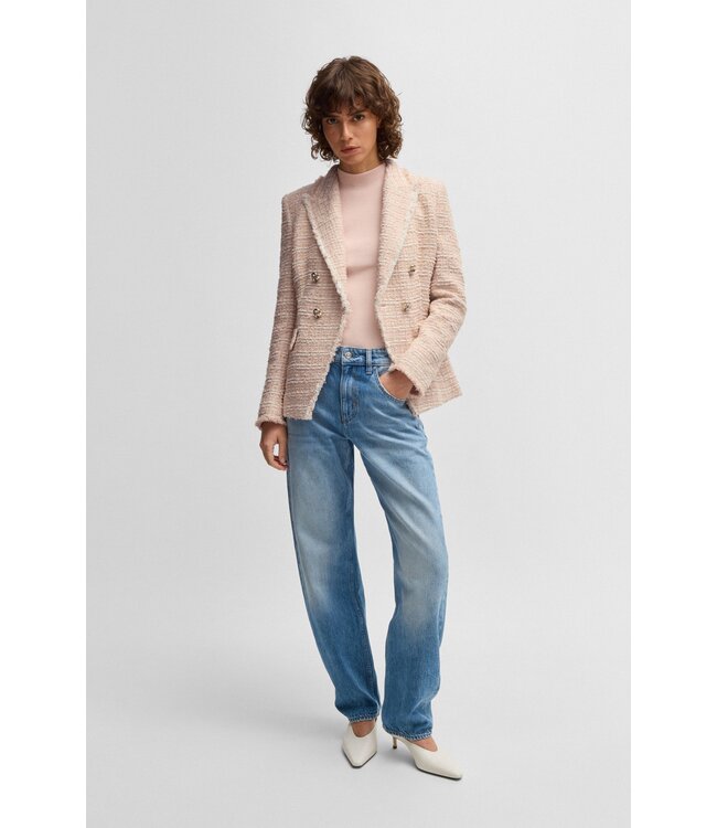 BOSS Slim-fit blazer in summery tweed