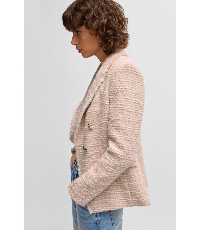 BOSS Blazer slim-fit en tweed estival