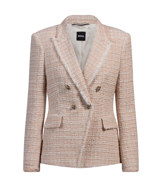BOSS Slim-fit blazer in summery tweed