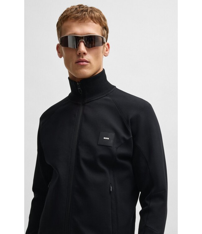 BOSS Sweat-shirt avec empiècements en coton stretch