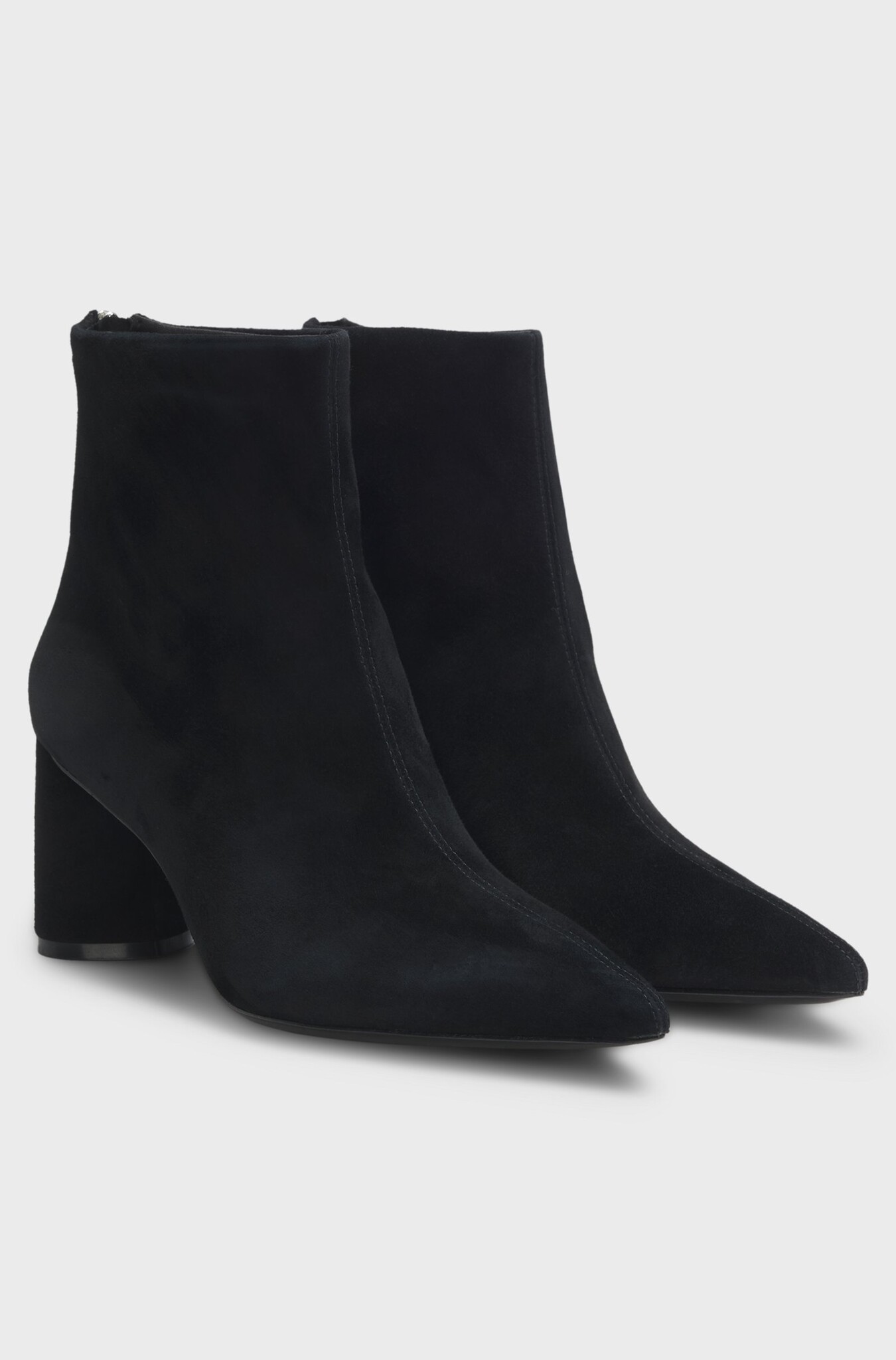 Suede boots with block heel