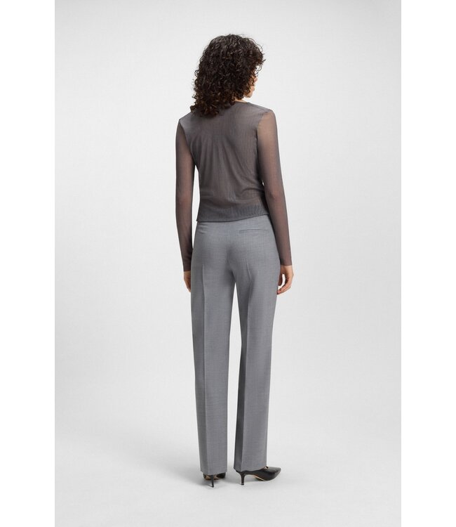 BOSS Wrap-front top in plissé tulle