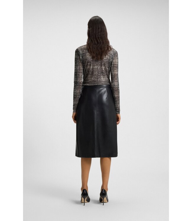 BOSS Wrap-front top in plissé tulle