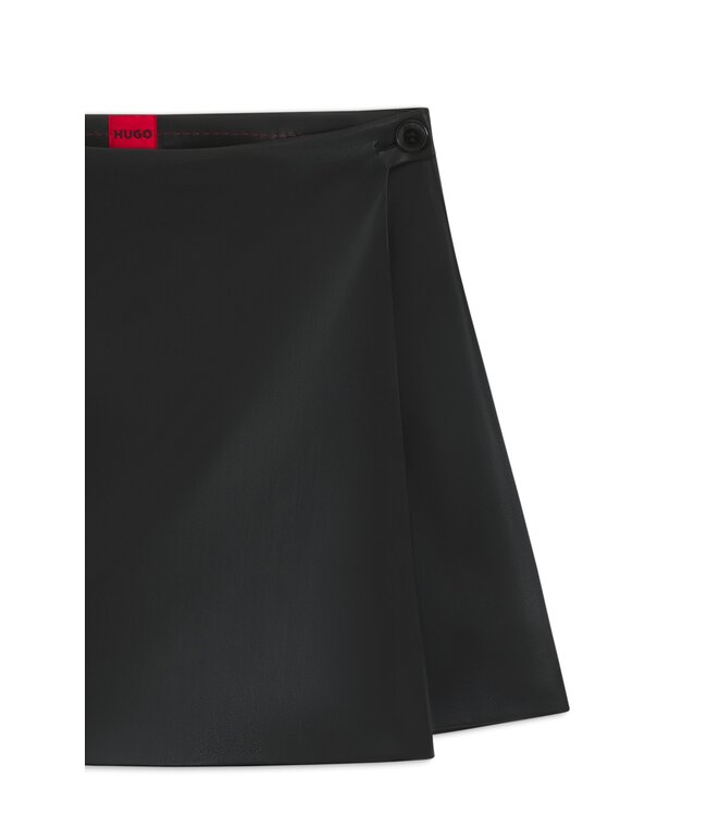 BOSS Mini-jupe-short à devant enveloppant en simili cuir