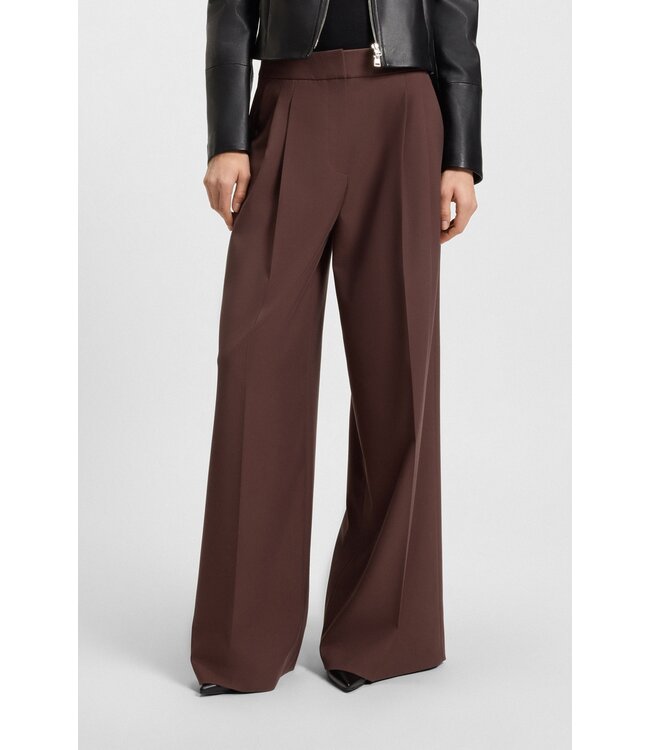 BOSS Pantalon ample en tissu extensible avec effet cache-cœur