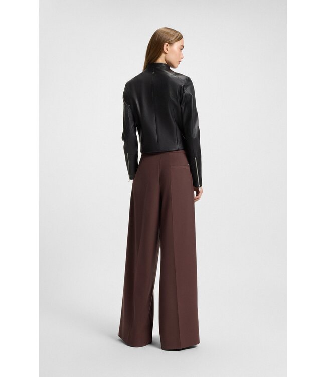 BOSS Relaxed-fit pants in stretch fabric with wrap effect