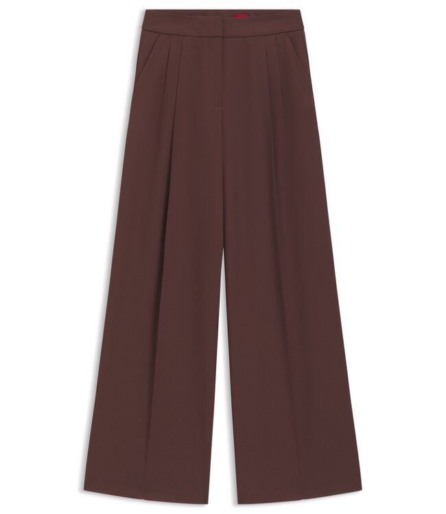 BOSS Relaxed-fit pants in stretch fabric with wrap effect