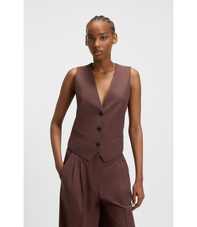 BOSS Regular-fit waistcoat in stretch fabric