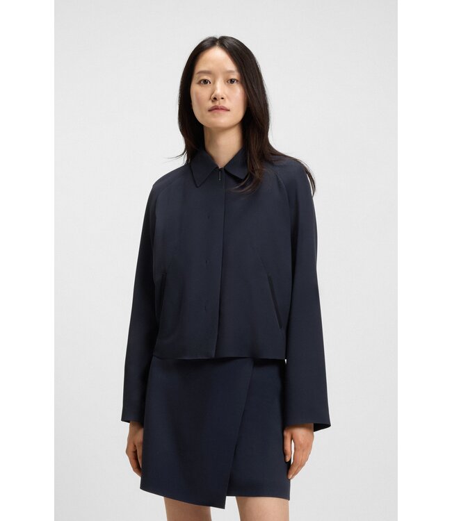 BOSS Crepe blazer with concealed closure