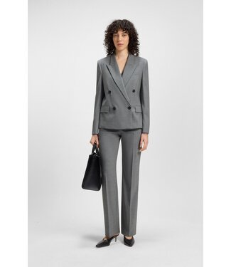 BOSS Relaxed-fit trousers in melange virgin wool