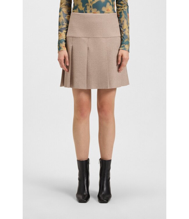 BOSS Mini-jupe plissée en tissu stretch mouliné