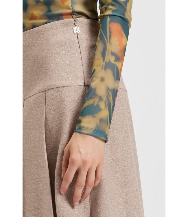 BOSS Mini-jupe plissée en tissu stretch mouliné