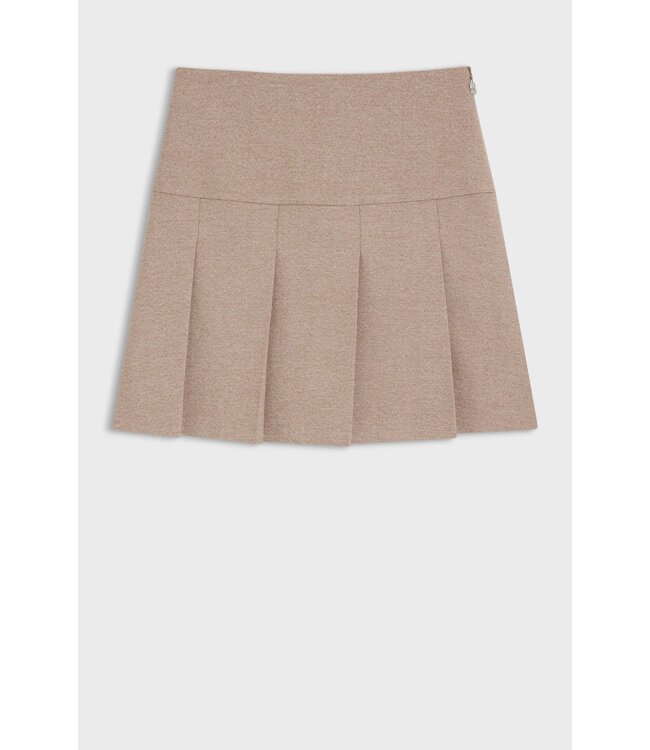 BOSS Pleated mini skirt in mouliné stretch fabric