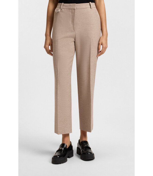 BOSS Relaxed-fit trousers in mouliné stretch fabric