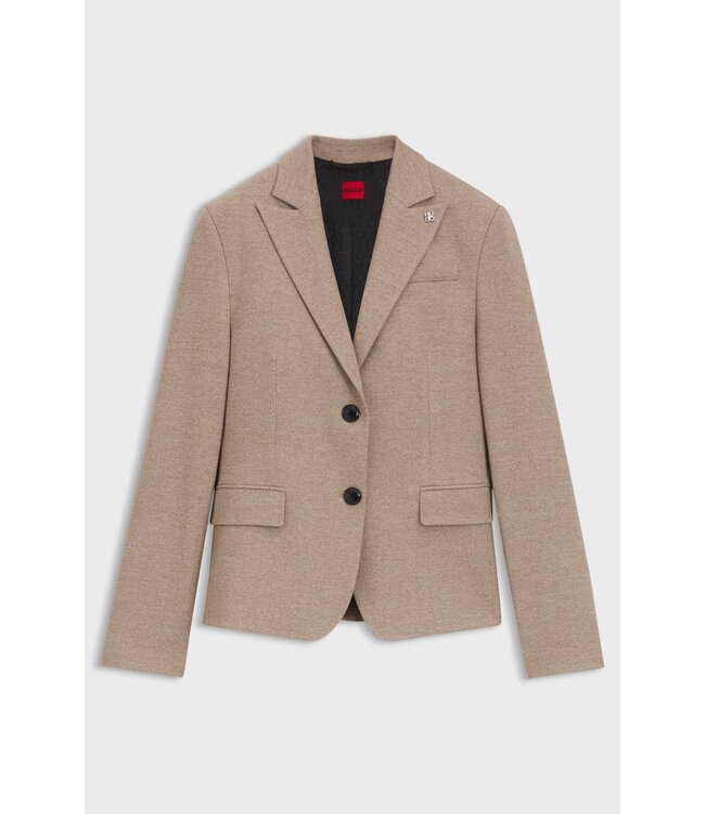 BOSS Relaxed-fit blazer in mouliné stretch fabric