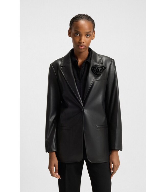BOSS Regular-fit blazer in faux leather