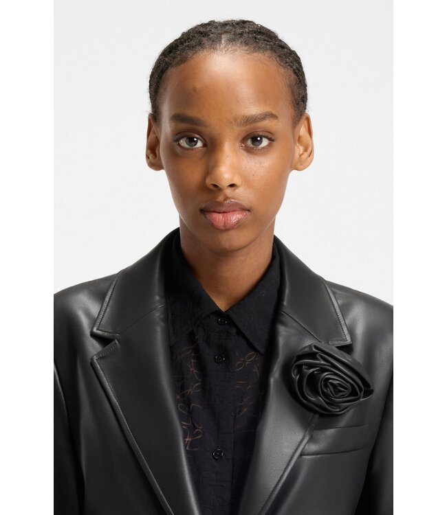 BOSS Blazer coupe classique en simili cuir