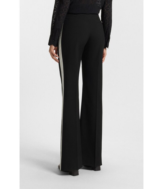 BOSS Regular-fit trousers in stretch fabric with side stripes