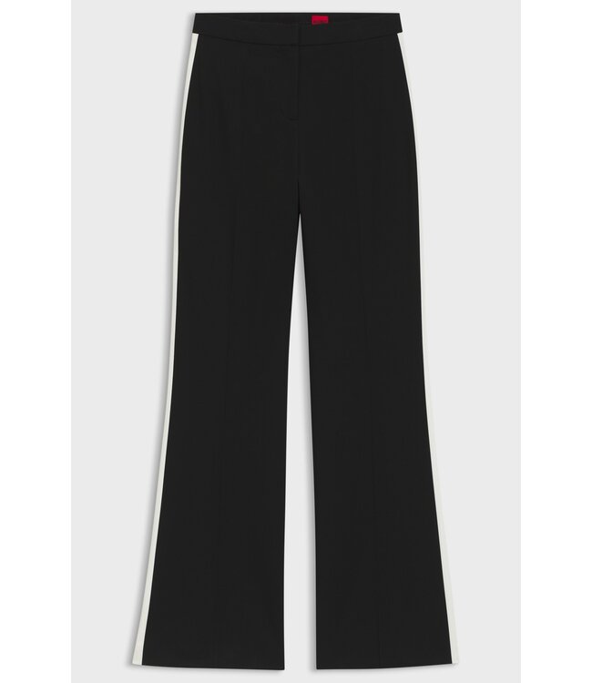BOSS Regular-fit trousers in stretch fabric with side stripes