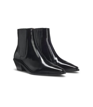 BOSS Cuban-heel ankle boots in polished leather
