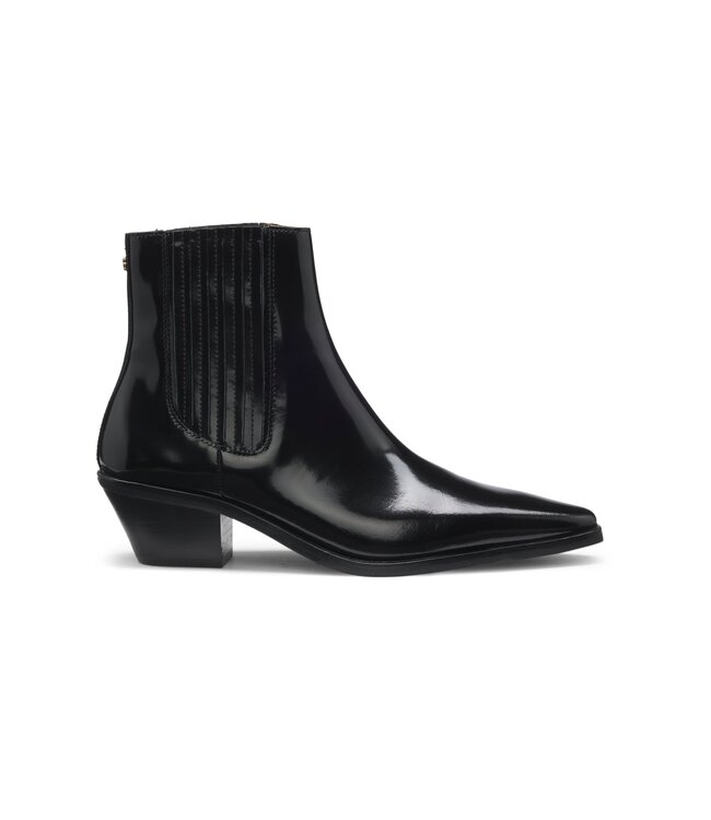 BOSS Cuban-heel ankle boots in polished leather