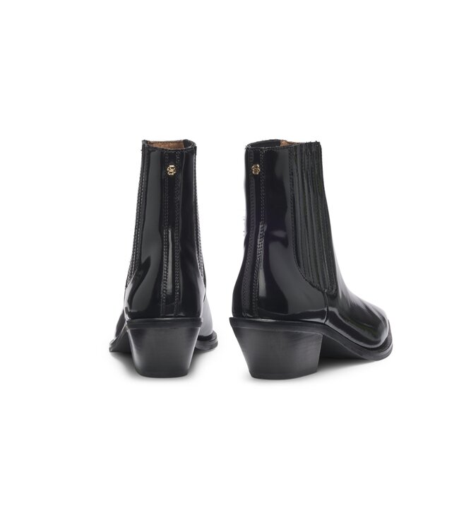 BOSS Cuban-heel ankle boots in polished leather