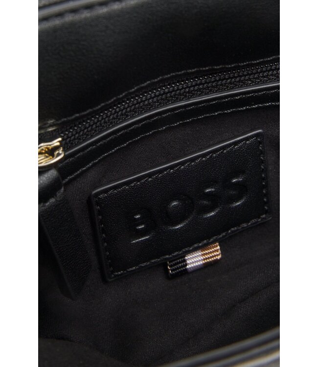BOSS Quilted shoulder bag with Double B monogram trim