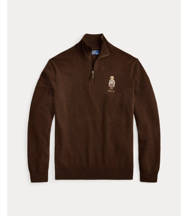 POLO RALPH LAUREN Pull à demi-zip Lux en laine mérinos Novelty Bear