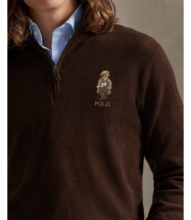 POLO RALPH LAUREN Pull à demi-zip Lux en laine mérinos Novelty Bear
