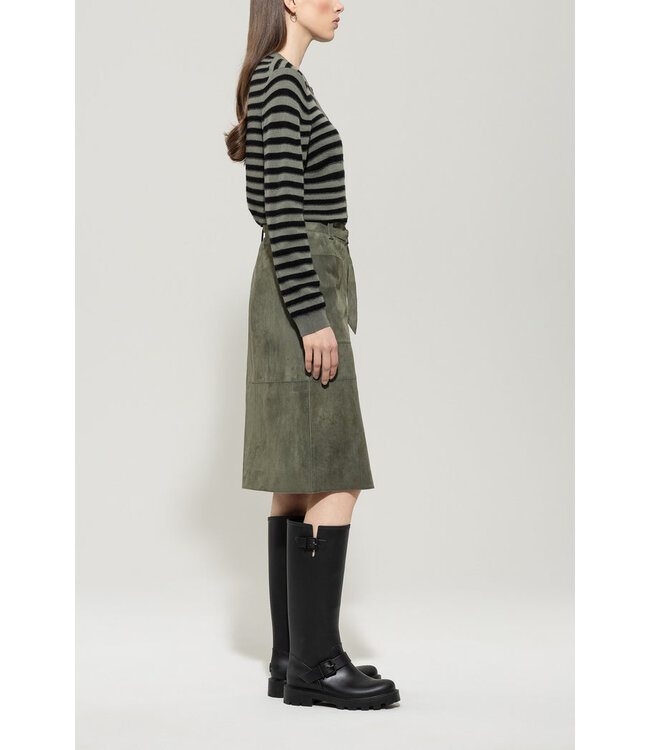 LUISA CERANO Suede cargo skirt